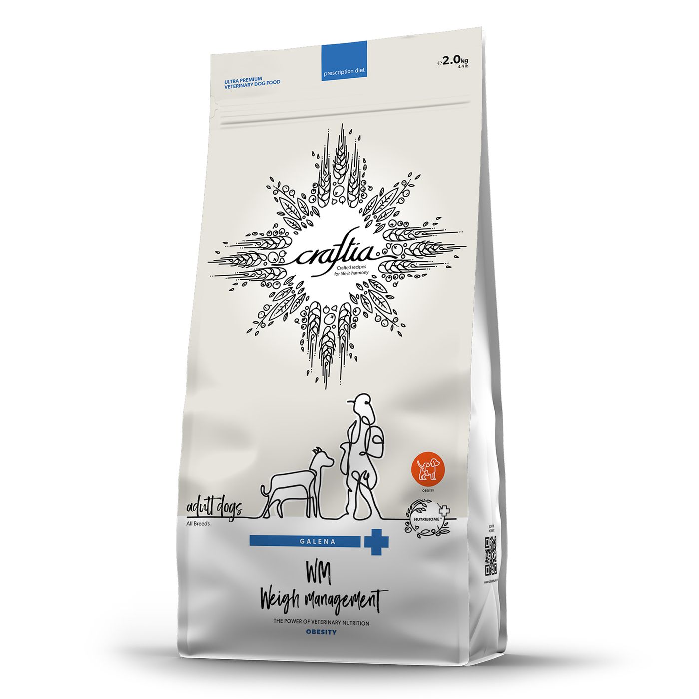 Ветеринарная диета CRAFTIA GALENA DOG WEIGHT MANAGEMENT (Obesity) Вейт Менеджмент (Обесити) для собак при избыточном весе 2 кг