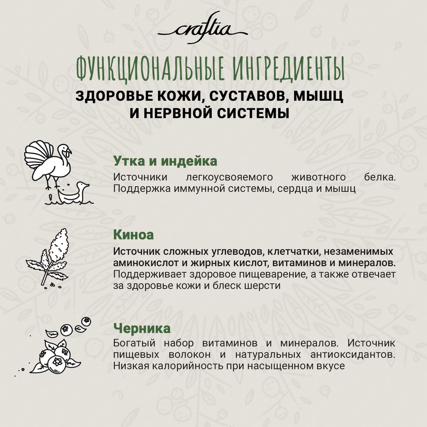 Сухой корм CRAFTIA HARMONA для стерилизованных кошек из утки и индейки 320 г — фото 4