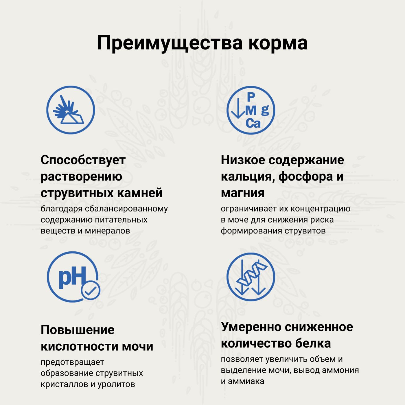 Ветеринарная диета CRAFTIA GALENA CAT URINARY CARE Уринари для кошек для растворения струвитных камней 1,4 кг — фото 6