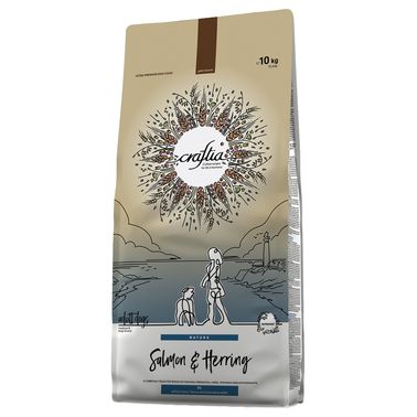 Сухой корм CRAFTIA NATURA для взрослых собак средних и крупных пород из лосося и сельди 10 кг